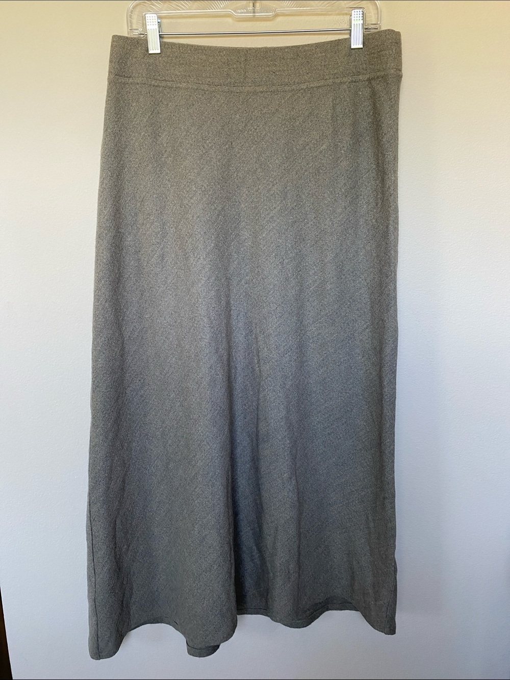 Eileen Fisher 100% Wool Grey Midi Skirt